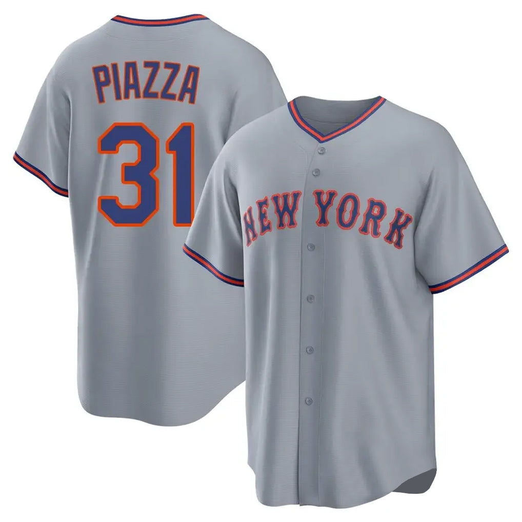 NY.Mets #31 Mike Piazza Player Gray Road Home Game Hdoa Stitched Jerseys
