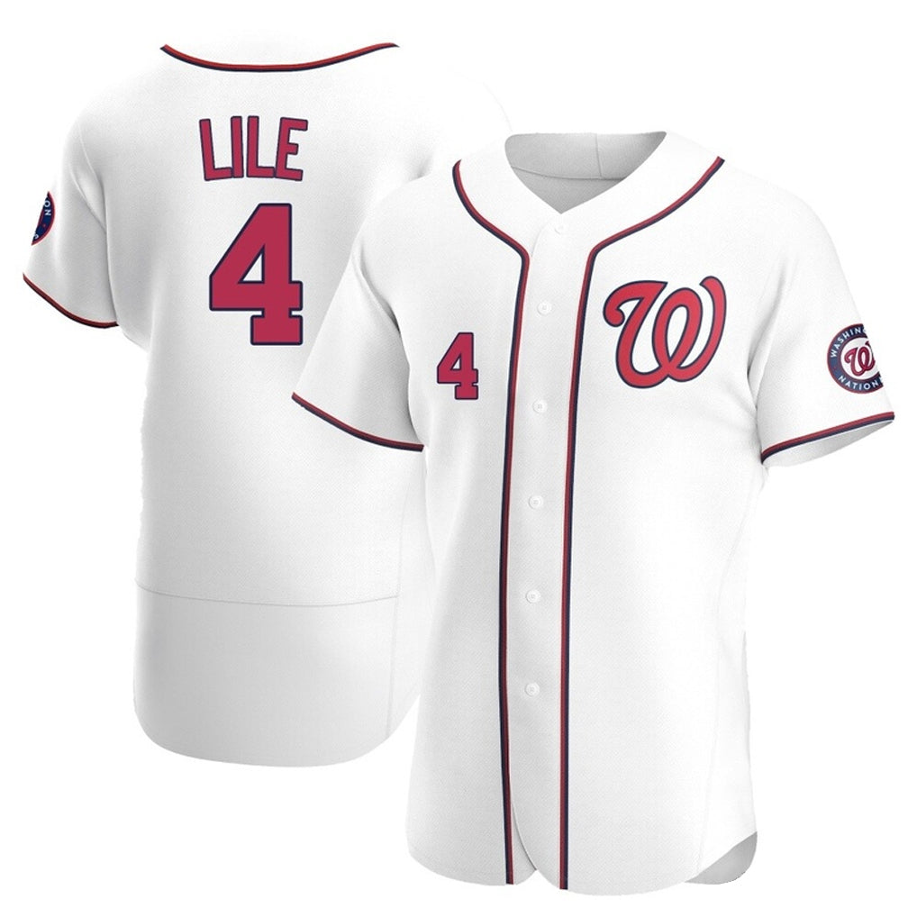 W.Nationals #4 Daylen Lile Player White Alternate Elite Hdoa Stitched Jerseys