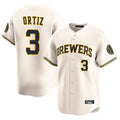 M.Brewers #3 Joey Ortiz Player Cream Home Limited Game Hdoa Stitched Jerseys