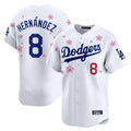 LA.Dodgers #8 Enrique Hern¨¢ndez Player White Tokyo Series Vapor Premier Limited Hdoa Stitched Jerseys