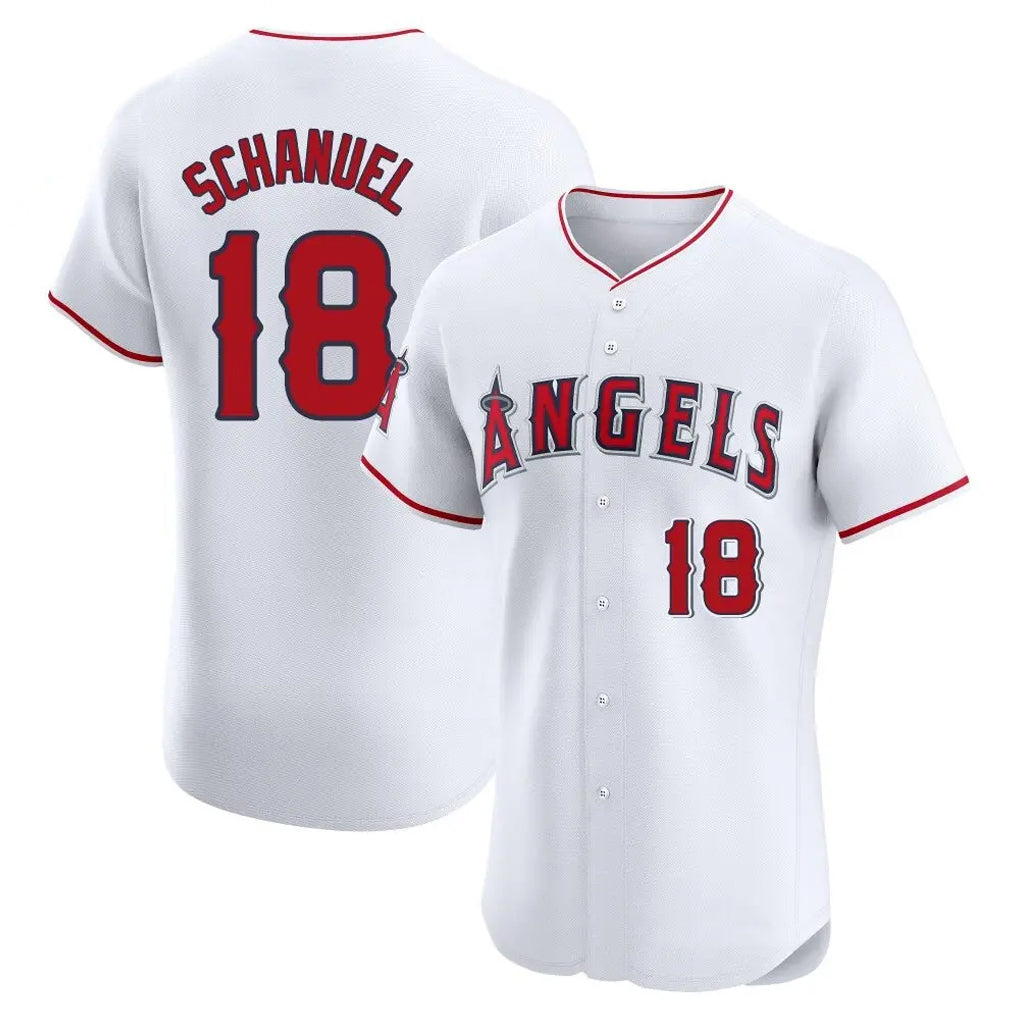 LA.Angels #18 Nolan Schanuel Player White Limited Elite Hdoa Stitched Home Jerseys