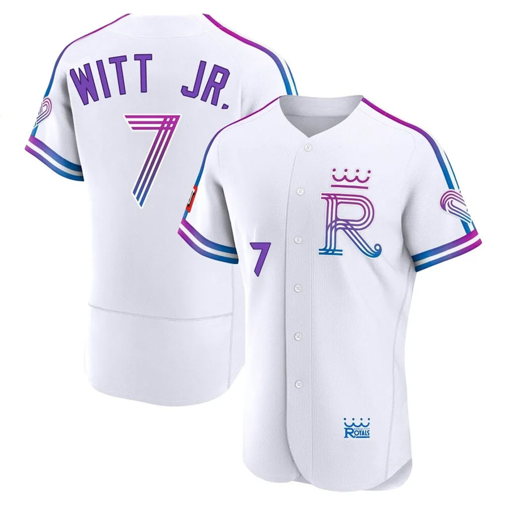 KC.Royals #7 Bobby Witt Jr. Player White 2026 City Connect Limited Elite Home Hdoa Stitched Jerseys