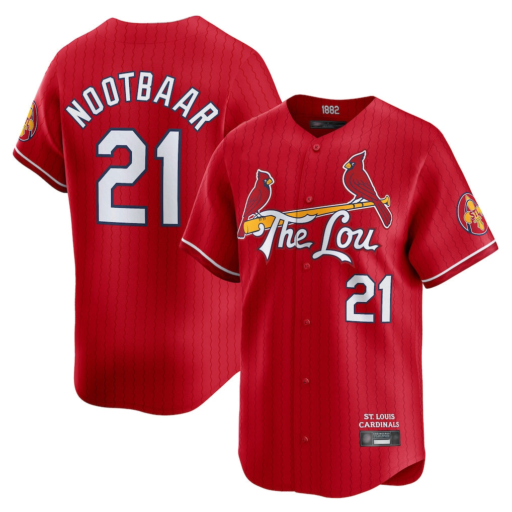 St. Louis Cardinals #21 Lars Nootbaar Player Red City Connect Limited Hdoa Stitched Jerseys