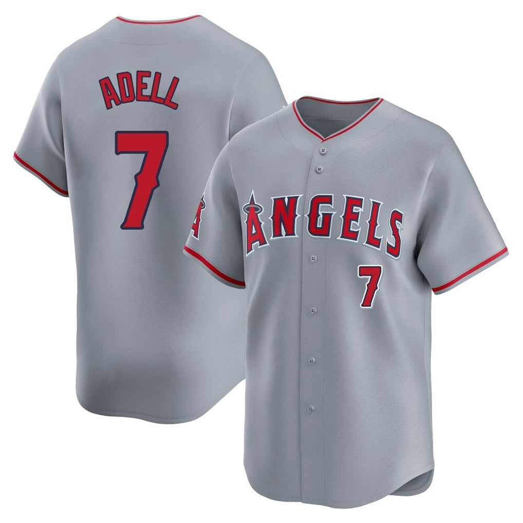 LA.Angels #7 Jo Adell Player Gray Home Limited Hdoa Stitched Jerseys