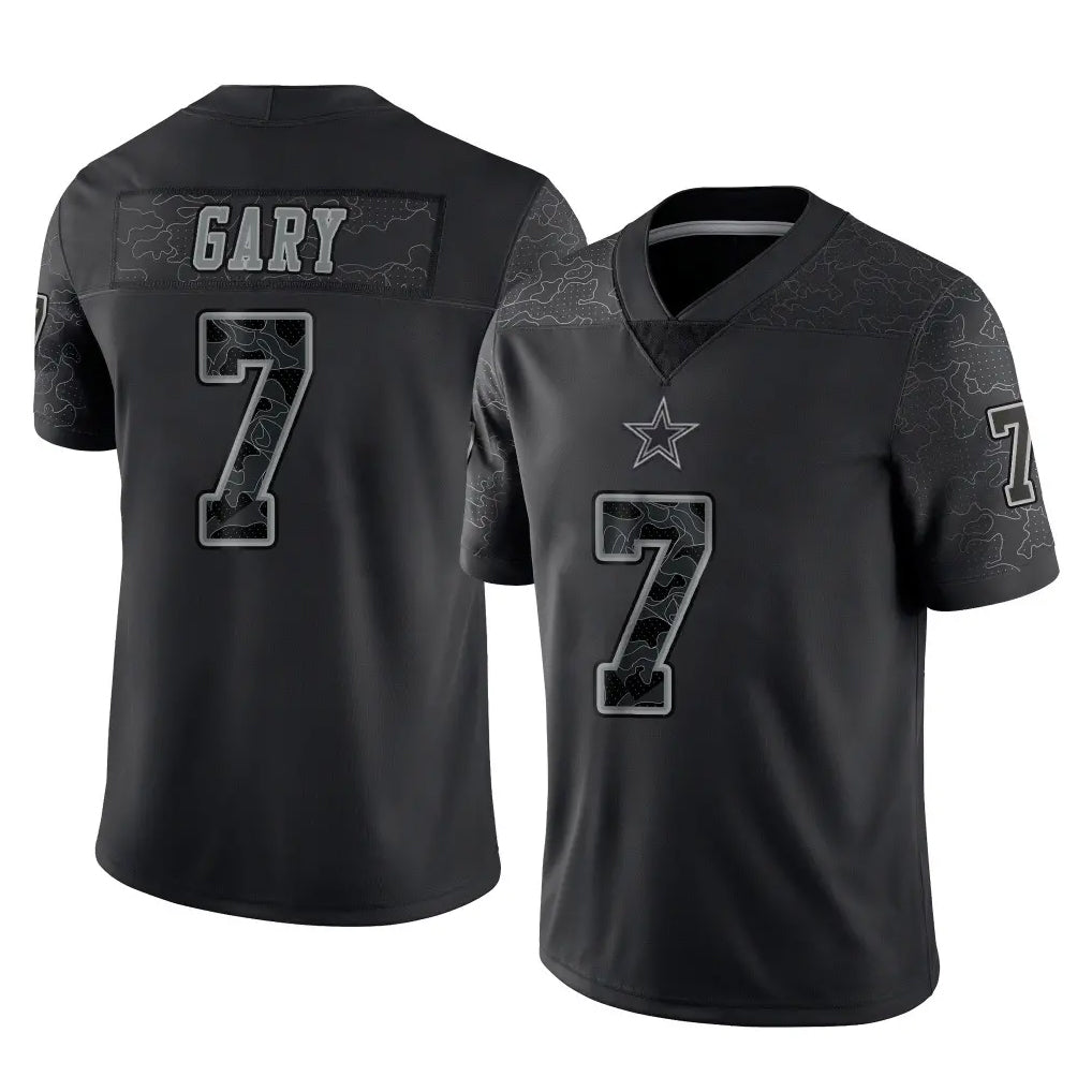 D.Cowboys #7 Rashan Gary Player Black Limited Reflective Home Game Hdoa Stitched Jerseys