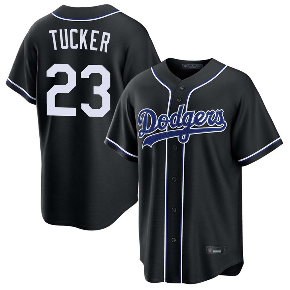 LA.Dodgers #23 Kyle Tucker Player Black Carbon Limited Home Hdoa Stitched Jerseys