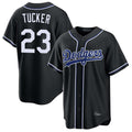LA.Dodgers #23 Kyle Tucker Player Black Carbon Limited Home Hdoa Stitched Jerseys