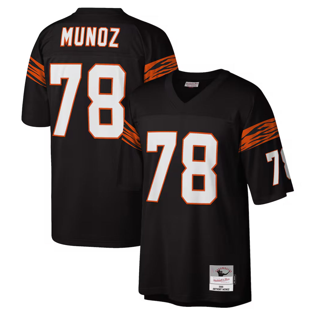 C.Bengals #78 Anthony Munoz Player Black Mitchell & Ness Legacy Replica Hdoa Stitched Jerseys