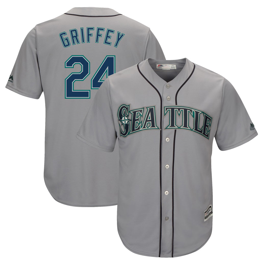 S.Mariners #24 Ken Griffey Jr Player Gray Cool Base Home Game Hdoa Stitched Jerseys