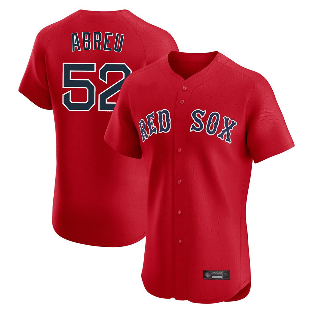 B.Red Sox #52 Wilyer Abreu Player Red Limited Elite Home Game Hdoa Stitched Jerseys