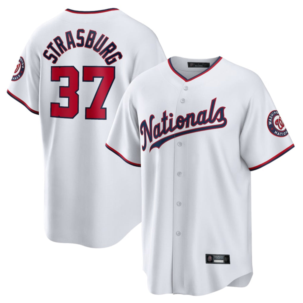 W.Nationals #37 Stephen Strasburg Player White Home Game Hdoa Stitched Jerseys