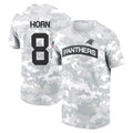 C.Panthers #8 Jaycee Horn Player Arctic Camo Salute to Service Hoodies & T-Shirts Hdoa Stitched Jerseys
