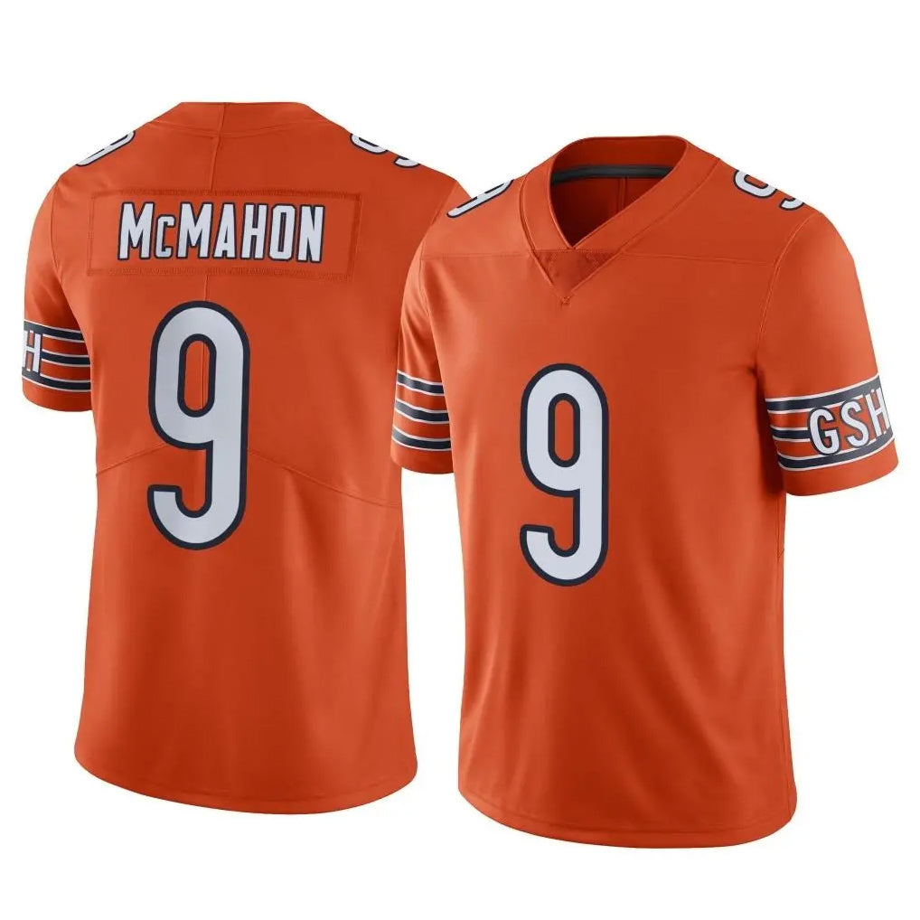 C.Bears #9 Jim McMahon Player Orange Alternate Vapor Limited Home Game Hdoa Stitched Jerseys