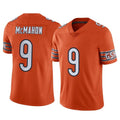 C.Bears #9 Jim McMahon Player Orange Alternate Vapor Limited Home Game Hdoa Stitched Jerseys