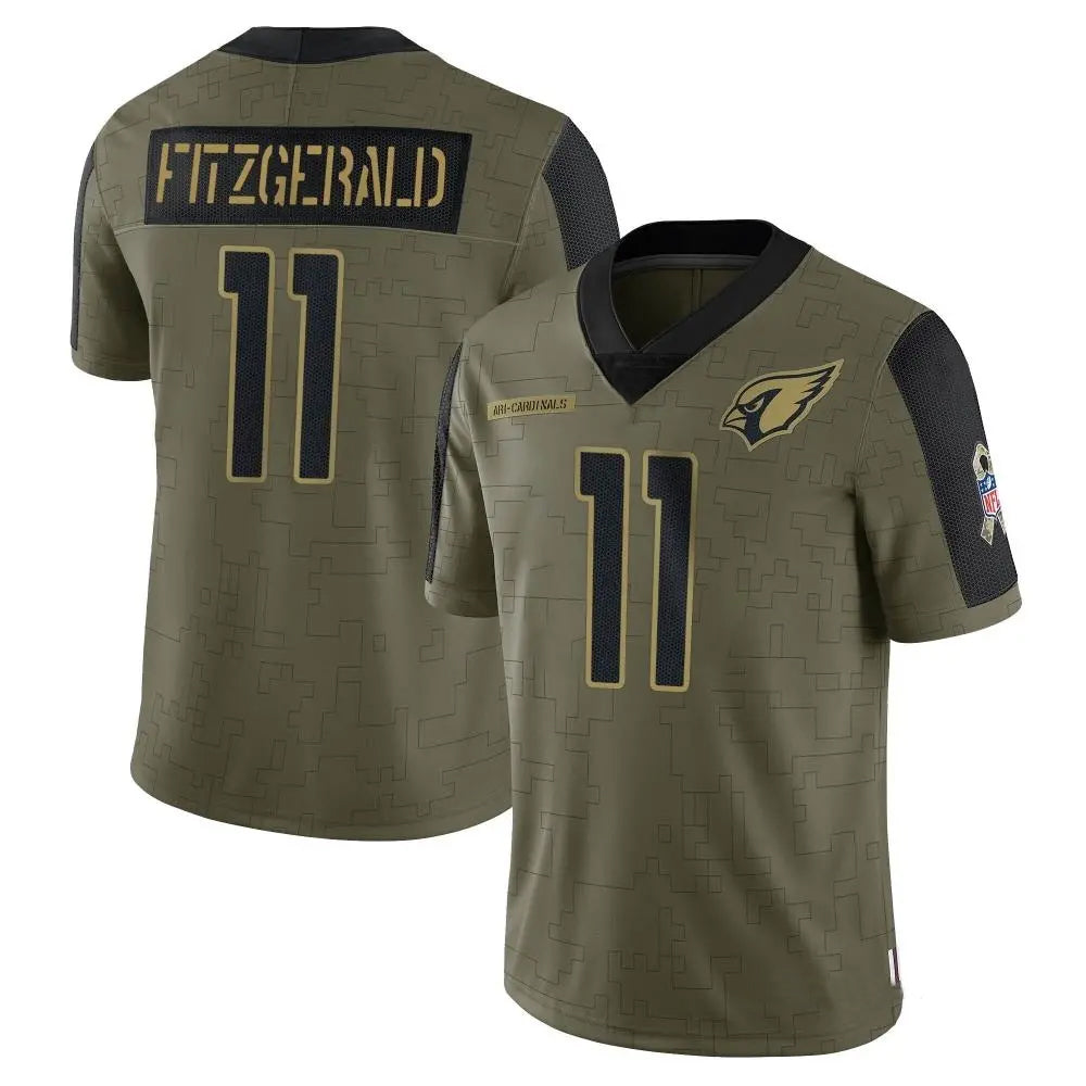 A.Cardinals #11 Larry Fitzgerald Player Salute To Service Olive Hdoa Stitched Jerseys