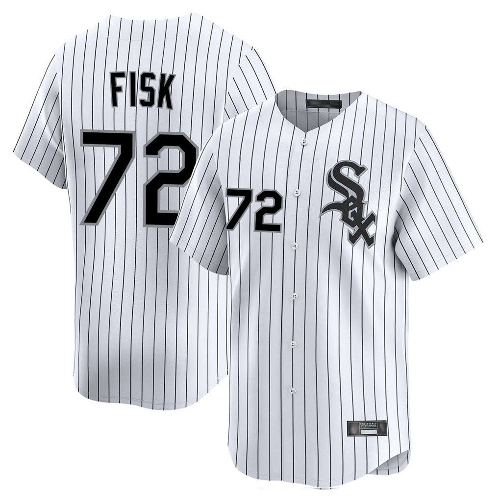 C.White Sox #72 Carlton Fisk Player White Stripe Limited Home Hdoa Stitched Jerseys