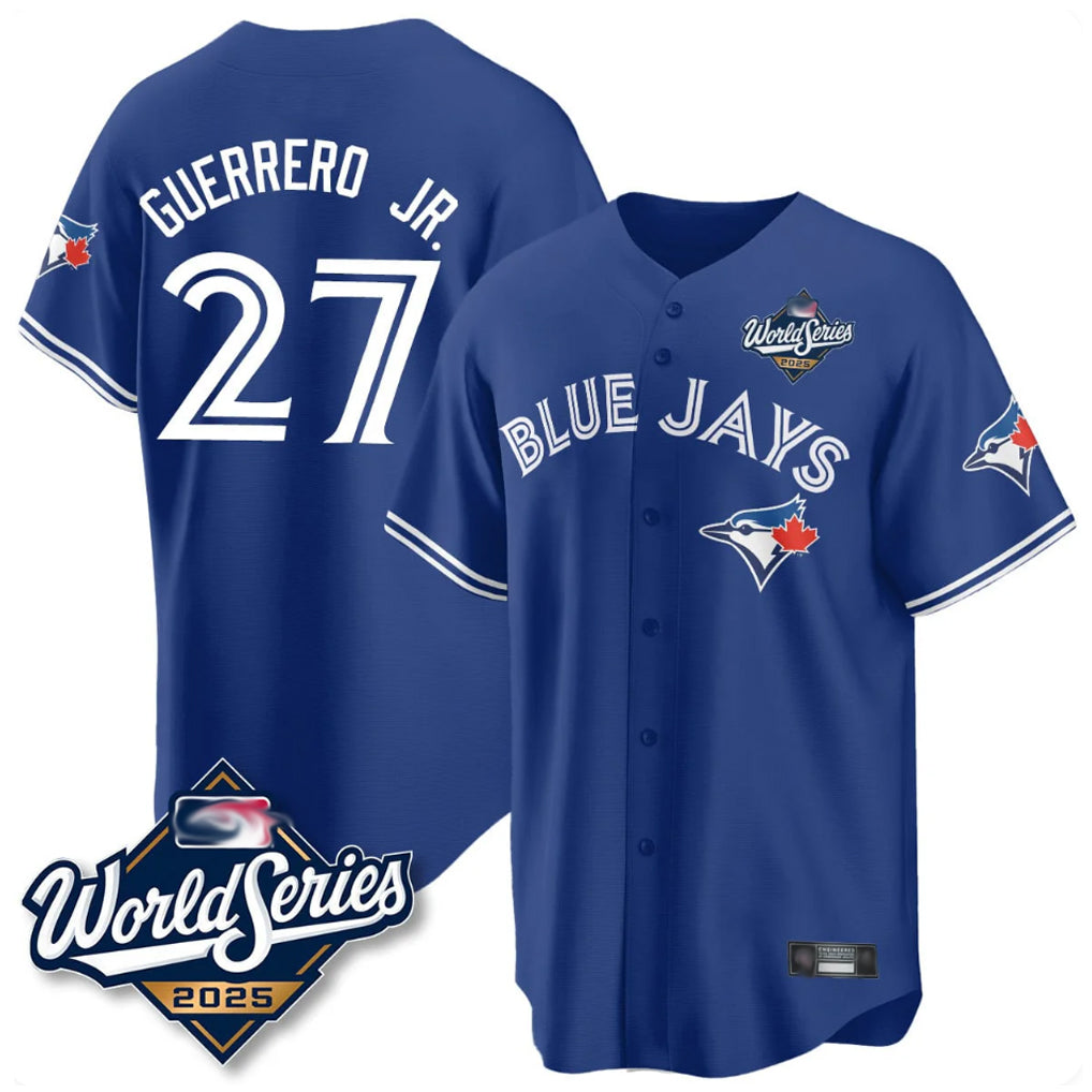 T.Blue Jays #27 Vladimir Guerrero Jr. Player Blue 2025 World Series Hdoa Stitched Jersey