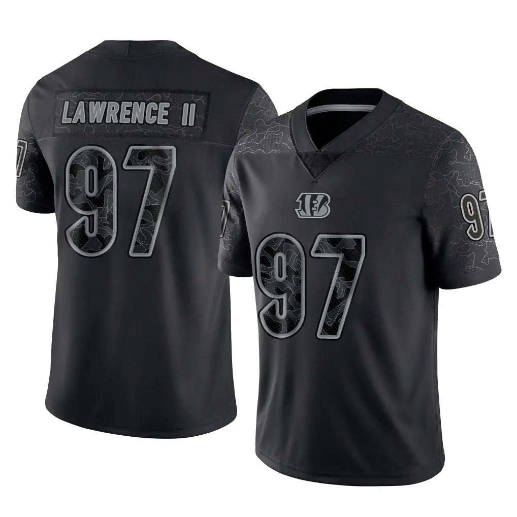 C.Bengals #97 Dexter Lawrence II Player Black Reflective Limited Game Hdoa Stitched Jerseys