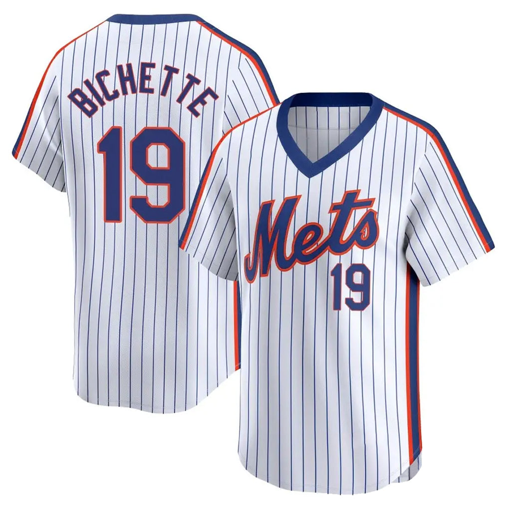NY.Mets #19 Bo Bichette Player White Cooperstown Collection T-shirt Game Hdoa Stitched Jerseys