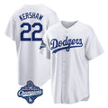 LA.Dodgers #22 Clayton Kershaw Player White World Series Meet Game Home Hdoa Stitched Jerseys