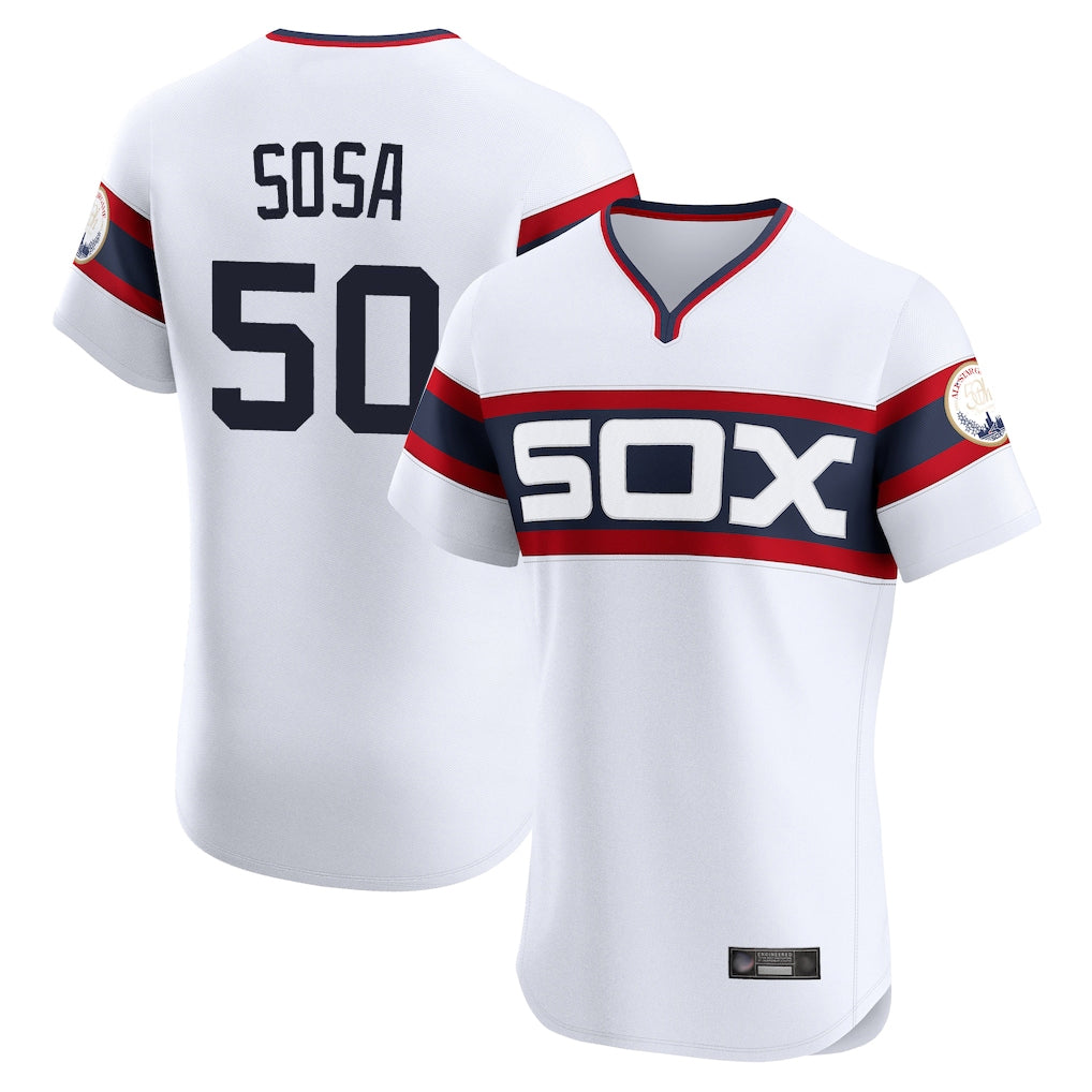C.White Sox #50 Lenyn Sosa Player White T-shirt Limited Elite Home Hdoa Stitched Jerseys