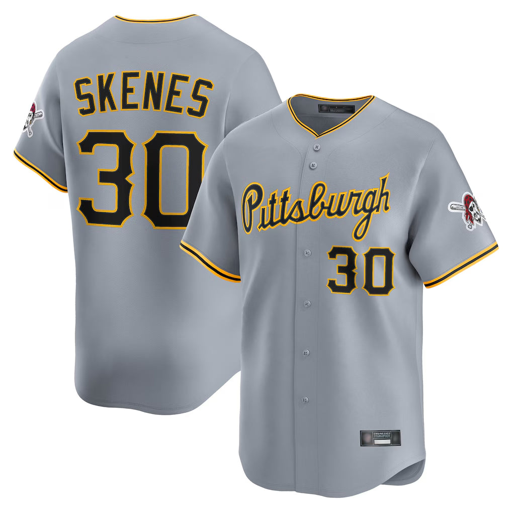 P.Pirates #30 Paul Skenes Player Gray Road Home Limited Hdoa Stitched Jerseys