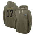 D.Cowboys #17 Brandon Aubrey Player Olive Salute to Service Pullover Hoodies Limited Hdoa Stitched Jerseys