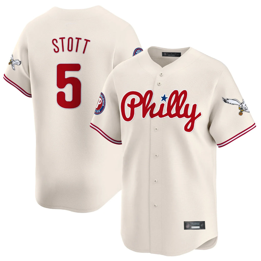 P.Phillies #5 Bryson Stott Player Cream Phillies & Eagles Vapor Premier Limited Hdoa Stitched Jerseys
