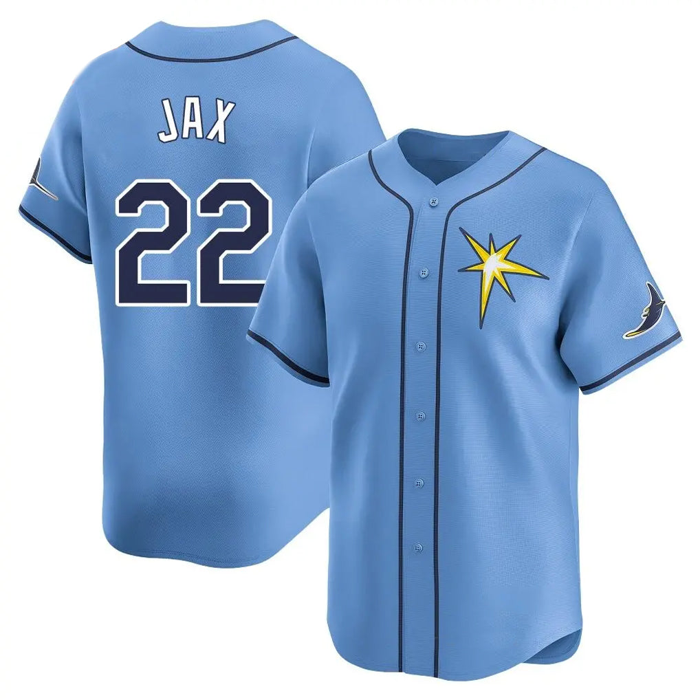 T.Bay Rays #22 Griffin Jax Player Light Blue Home Limited Hdoa Stitched Jerseys