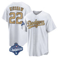 LA.Dodgers #22 Clayton Kershaw Player Gold World Series Meet Collection Game Home Hdoa Stitched Jerseys