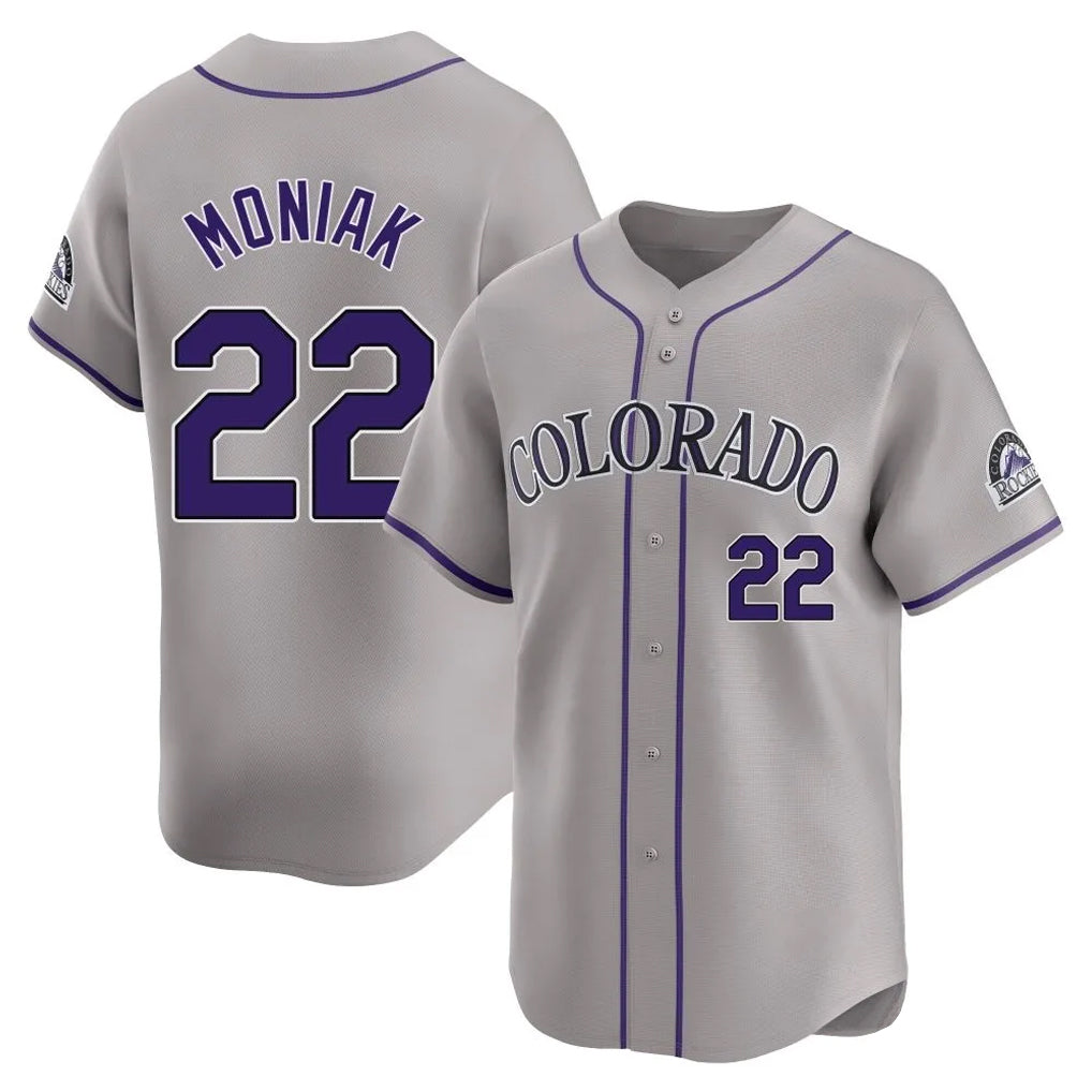 C.Rockies #22 Mickey Moniak Player Gray Limited Home Hdoa Stitched Jerseys