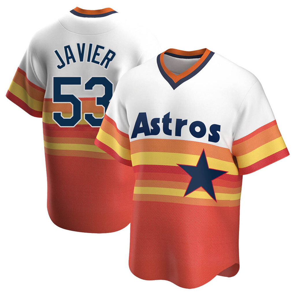 H.Astros #53 Cristian Javier Player Rainbow Cooperstown Collection T-shirt Hdoa Stitched Jerseys