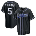LA.Dodgers #5 Freddie Freeman Player Black Carbon Limited Home Hdoa Stitched Jerseys