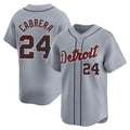 D.Tigers #24 Miguel Cabrera Player Gray Home Limited Hdoa Stitched Jerseys