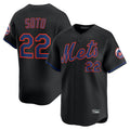 NY.Mets #22 Juan Soto Player Black Alternate Home Limited Hdoa Stitched Jerseys