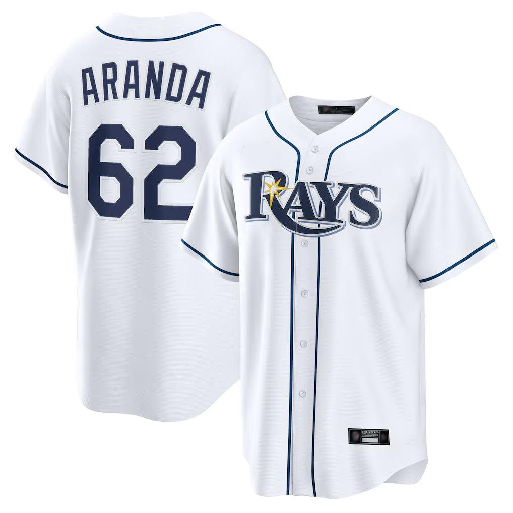 T.Bay Rays #62 Jonathan Aranda Player White Home Game Hdoa Stitched Jerseys