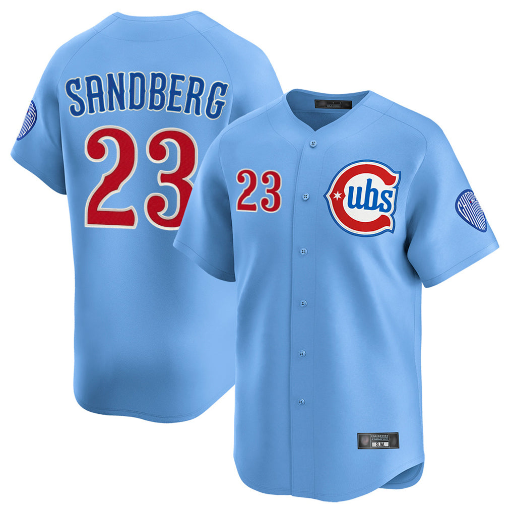 C.Cubs #23 Ryne Sandberg Player Light Blue Limited Home Hdoa Stitched Jerseys