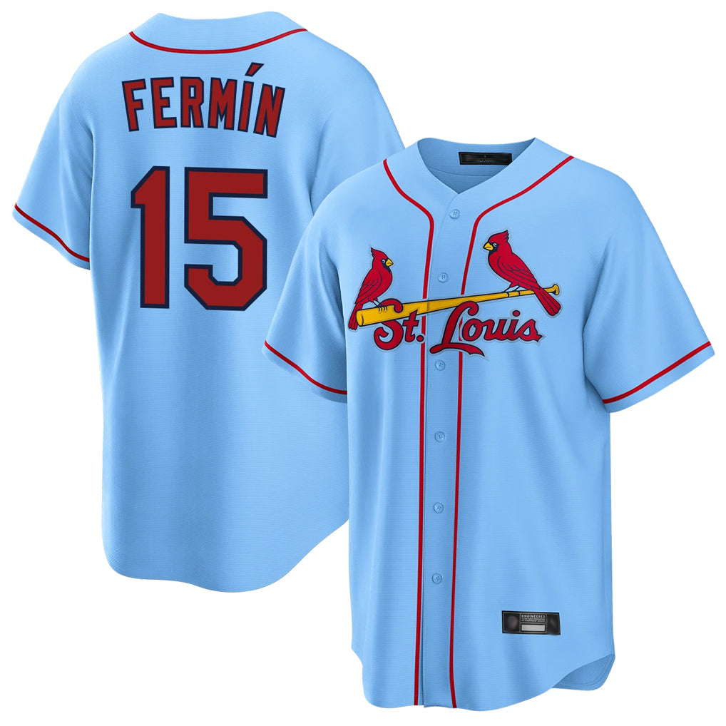 St. Louis Cardinals #15 Jose Fermin Player Light Blue Home Game Hdoa Stitched Jerseys