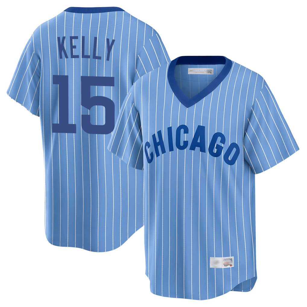 C.Cubs #15 Carson Kelly Player Blue T-shirt Cooperstown Collection Limited Hdoa Stitched Jerseys