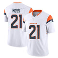 D.Broncos #21 Riley Moss Player White Limited Vapor F.U.S.E. Home Game Hdoa Stitched Jerseys