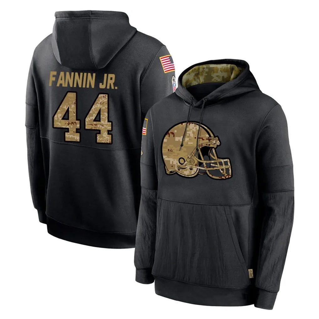 C.Browns #44 Harold Fannin Jr. Player Black Salute to Service Pullover Hoodies Limited Hdoa Stitched Jerseys