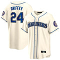 S.Mariners #24 Ken Griffey Jr Player Cream Cooperstown Home Limited Hdoa Stitched Jerseys
