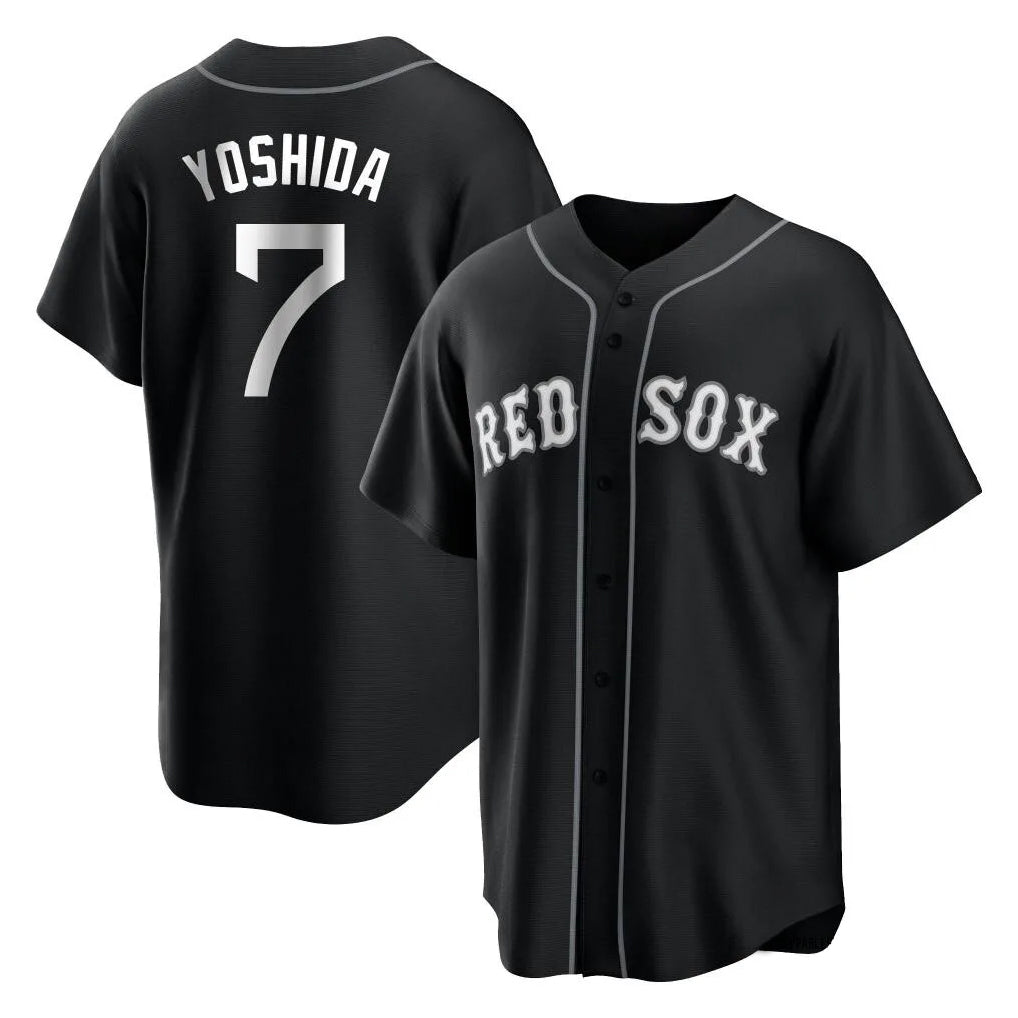 B.Red Sox #7 Masataka Yoshida Player Black Home Game Hdoa Stitched Jerseys
