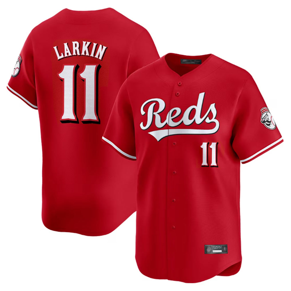 C.Reds #11 Barry Larkin Player Red Home Limited Hdoa Stitched Jerseys
