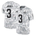 C.Browns #3 Jerry Jeudy Player Arctic Camo Salute to Service Limited Home Game Hdoa Stitched Jerseys