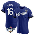 LA.Dodgers #16 Will Smith Player Royal World Series City Connect Elite Home Hdoa Stitched Jerseys