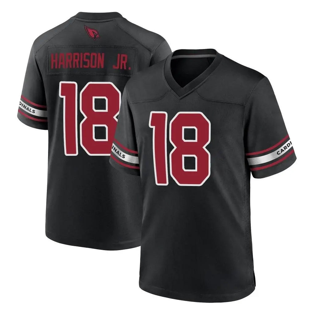 A.Cardinals #18 Marvin Harrison Jr. Player Black Alternate Game Hdoa Stitched Jerseys