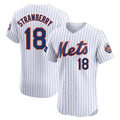 NY.Mets #18 Darryl Strawberry Player White Home Limited Elite Hdoa Stitched Jerseys