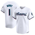 M.Marlins #1 Connor Norby Player White  Home Limited Hdoa Stitched Jerseys