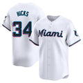 M.Marlins #34 Liam Hicks Player White  Home Limited Hdoa Stitched Jerseys